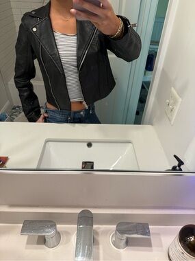 Abercrombie & Fitch Black Leather Moto Jacket